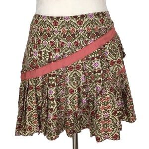 Miller Girl Nicole Miller Boho Floral Tiered Mini Skirt Size 0